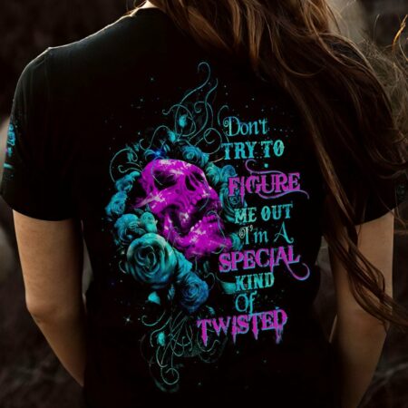 DON'T TRY TO FIGURE ME OUT ROSE SKULL ALL OVER PRINT - TLTW1312221