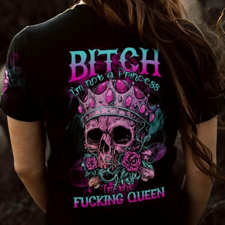 I'M THE FKING QUEEN SKULL PINK ROSE ALL OVER PRINT - TLTR0812221