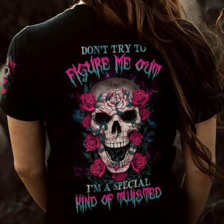 DON'T TRY TO FIGURE ME OUT SKULL ROSE ALL OVER PRINT - YHHG1811224