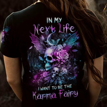 KARMA FAIRY SKULL WINGS ROSES ALL OVER PRINT - TLNZ2702234
