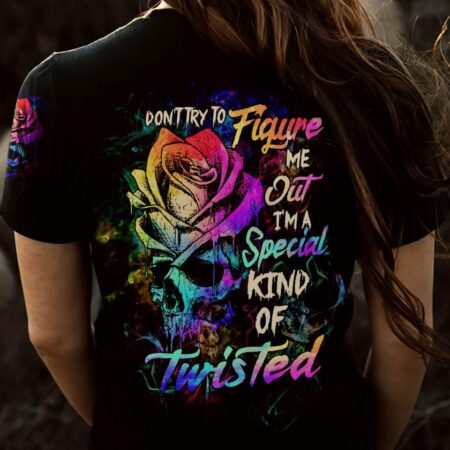 DON'T TRY TO FIGURE ME OUT ROSE SKULL ALL OVER PRINT - TLTW0803234