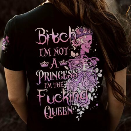 I'M A FKING QUEEN FLORAL SKELETON ALL OVER PRINT - TLTY2211222