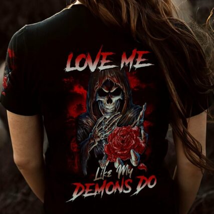 LOVE ME LIKE MY DEMONS DO REAPER ROSE ALL OVER PRINT - TLTR2811224