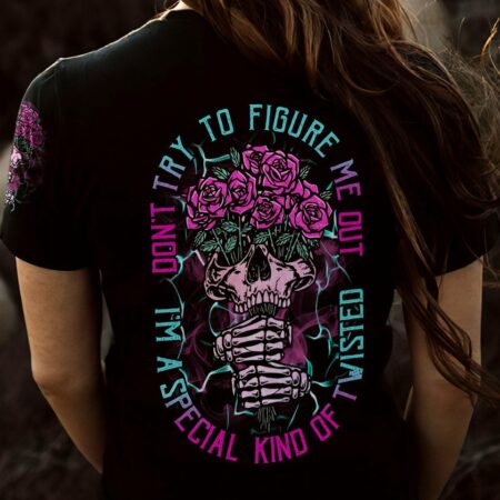 DON'T TRY TO FIGURE ME OUT ROSE SKULL ALL OVER PRINT - TLTR1712223