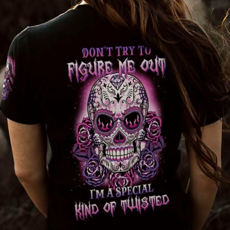 DON'T TRY TO FIGURE ME OUT SUGAR SKULL ROSE ALL OVER PRINT - TLTW1411221