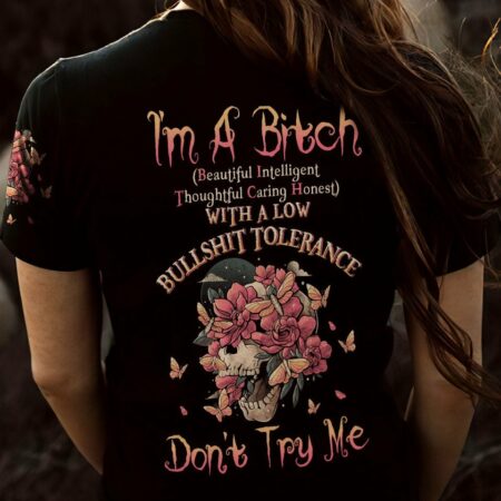 I'M A B FLOWER SKULL ALL OVER PRINT - TLTW2812221