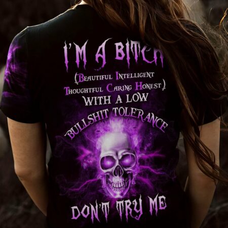 I'M A B DON'T TRY ME FIRE SKULL ALL OVER PRINT - YHLN1201231