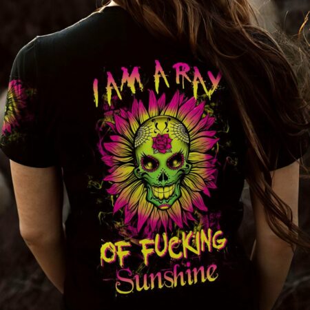 I AM A RAY OF FKING SUNSHINE SUGAR SKULL SUNFLOWER ALL OVER PRINT - TLTW0612224