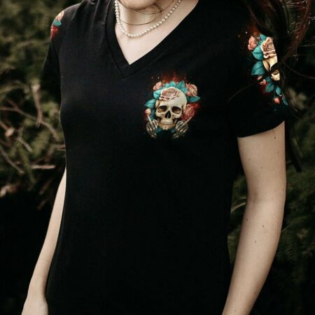 DON'T LIKE MY ATTITUDE ROSES SKULL ALL OVER PRINT - YHHN1403231