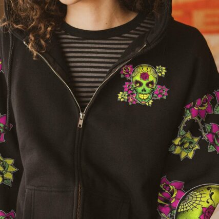 I TRY TO AVOID DRAMA SUGAR SKULL ALL OVER PRINT - TLTW2912224