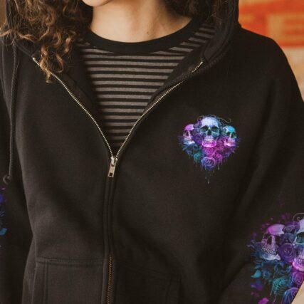 I AM A SWEET GIRL PURPLE FLOWER SKULL ALL OVER PRINT - TLNZ2801233