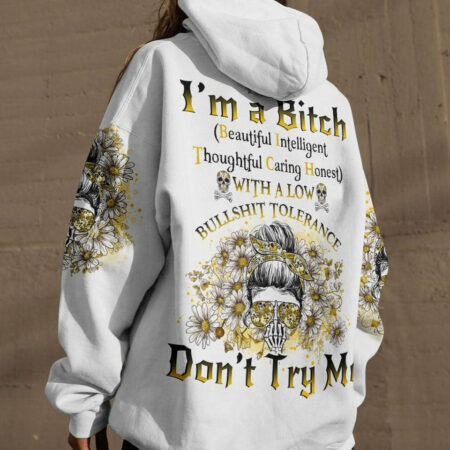 I'M A B DON'T TRY ME MESSY BUN DAISY ALL OVER PRINT - TLNO1704232