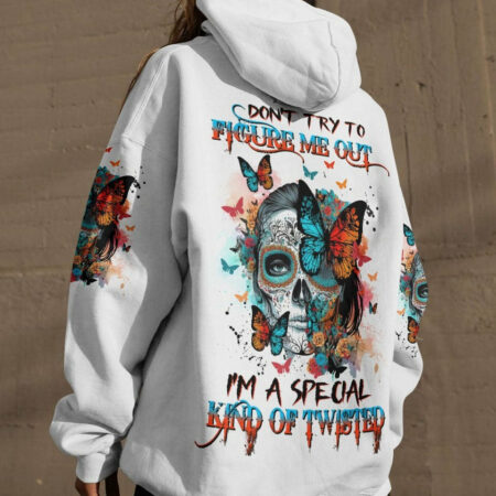 DON'T TRY TO FIGURE ME OUT SUGAR SKULL WITH BUTTERFLY ALL OVER PRINT - TLNZ1704231