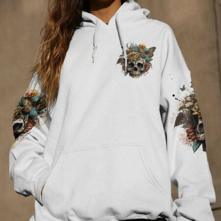 I HAVE THREE SIDES VINTAGE FLOWER SKULL ALL OVER PRINT - TLTR1804232