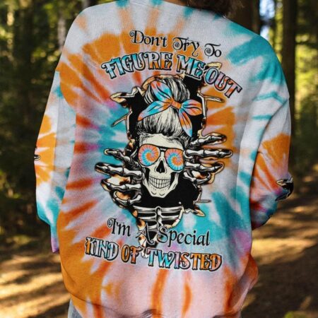 DON'T TRY TO FIGURE ME OUT TIE DYE MESSY BUN ALL OVER PRINT - TLTW2604233