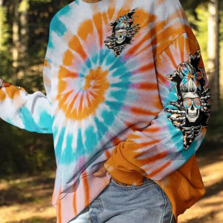DON'T TRY TO FIGURE ME OUT TIE DYE MESSY BUN ALL OVER PRINT - TLTW2604233