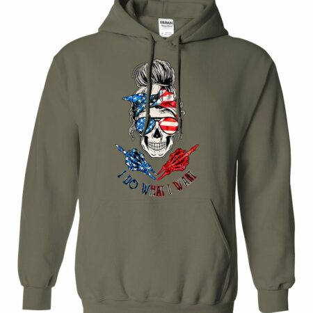 I DO WHAT I WANT AMERICAN MESSY BUN SKULL COTTON SHIRT - TLNO2811221
