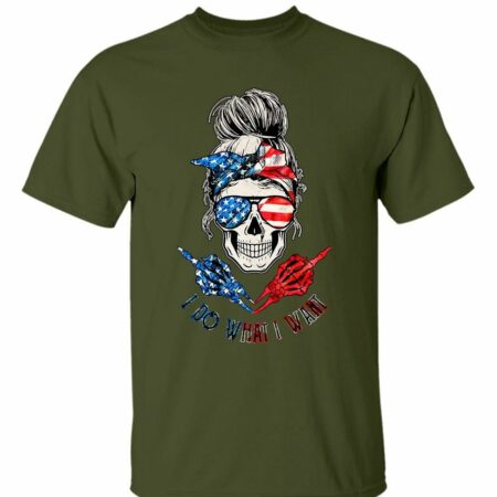 I DO WHAT I WANT AMERICAN MESSY BUN SKULL COTTON SHIRT - TLNO2811221