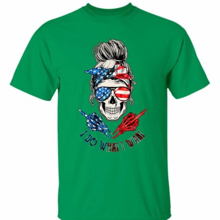 I DO WHAT I WANT AMERICAN MESSY BUN SKULL COTTON SHIRT - TLNO2811221