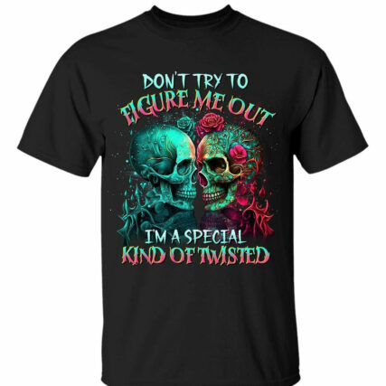 DON'T TRY TO FIGURE ME OUT SKULL COTTON SHIRT - TLTR0604233