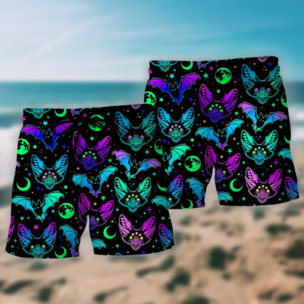 Bat Neon Magic Style - Beach Short - Owl Ohh - Owl Ohh
