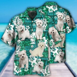 Maltese Dog Green Tropical Style - Hawaiian Shirt - Owl Ohh - Owl Ohh