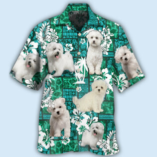 Maltese Dog Green Tropical Style - Hawaiian Shirt - Owl Ohh - Owl Ohh