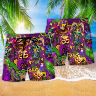 Mardi Gras Dogs Prom King And Queen - Beach Short - Owl Ohh - Owl Ohh