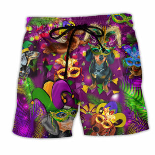 Mardi Gras Dogs Prom King And Queen - Beach Short - Owl Ohh - Owl Ohh