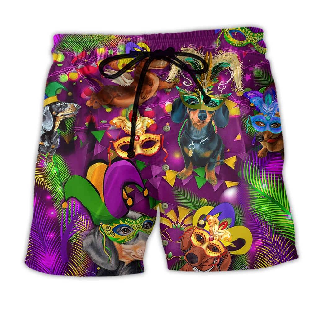 Mardi Gras Dogs Prom King And Queen - Beach Short - Owl Ohh - Owl Ohh