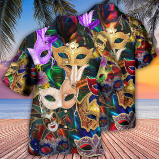 Mardi Gras Feather Party - Hawaiian Shirt - Owl Ohh - Owl Ohh