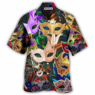 Mardi Gras Feather Party - Hawaiian Shirt - Owl Ohh - Owl Ohh