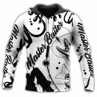 Fishing Master Baiter Fishing Black And White Style - Hoodie - Owl Ohh - Owl Ohh