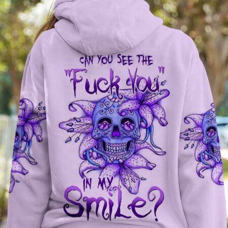 CAN YOU SEE THE F YOU LILY FLOWER SKULL ALL OVER PRINT - TLTW0601234