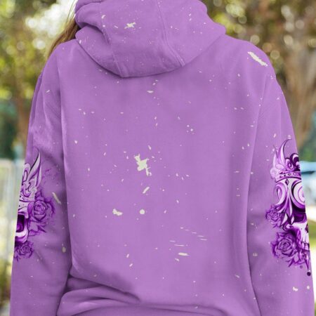 I'M THE FKING QUEEN TATTOOED SKULL ROSE BLEACHED ALL OVER PRINT - TLTW3101234
