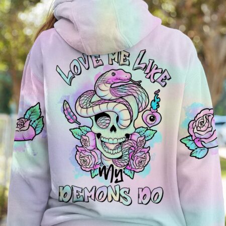LOVE ME LIKE MY DEMONS DO PASTEL SKULL SNAKE ALL OVER PRINT - TLTR2812223