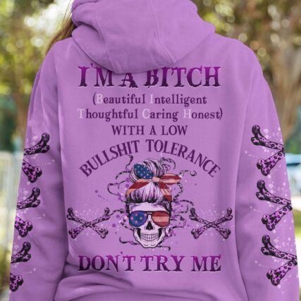I'M A B DON'T TRY ME MESSY BUN ALL OVER PRINT - YHHG0401233