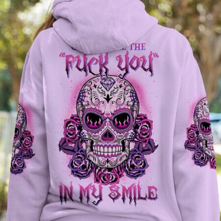 CAN YOU SEE THE F YOU SUGAR SKULL ROSE PURPLE ALL OVER PRINT - TLTW1302235