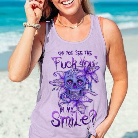 CAN YOU SEE THE F YOU LILY FLOWER SKULL ALL OVER PRINT - TLTW0601234