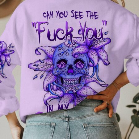 CAN YOU SEE THE F YOU LILY FLOWER SKULL ALL OVER PRINT - TLTW0601234