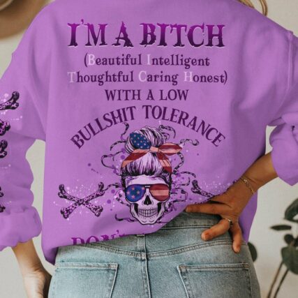I'M A B DON'T TRY ME MESSY BUN ALL OVER PRINT - YHHG0401233