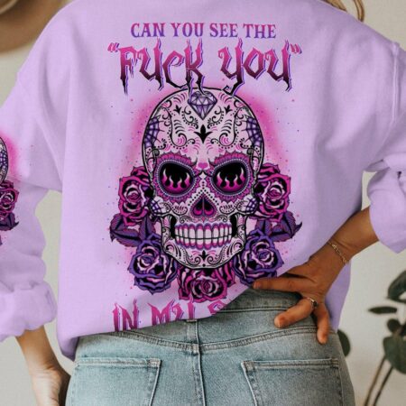 CAN YOU SEE THE F YOU SUGAR SKULL ROSE PURPLE ALL OVER PRINT - TLTW1302235