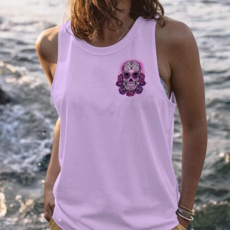 CAN YOU SEE THE F YOU SUGAR SKULL ROSE PURPLE ALL OVER PRINT - TLTW1302235