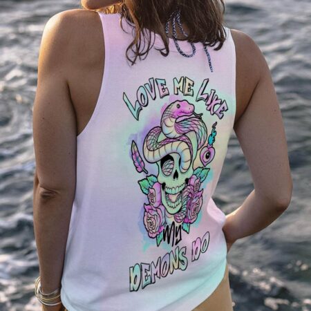 LOVE ME LIKE MY DEMONS DO PASTEL SKULL SNAKE ALL OVER PRINT - TLTR2812223
