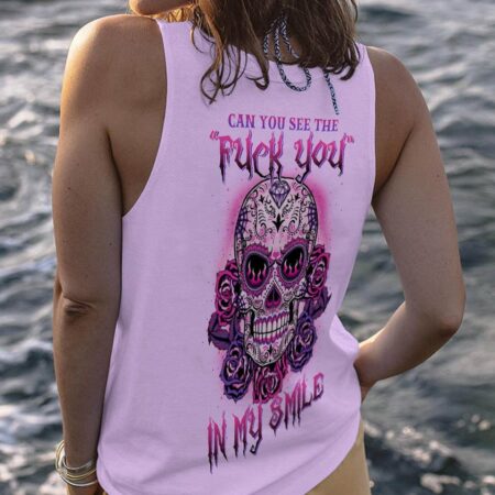 CAN YOU SEE THE F YOU SUGAR SKULL ROSE PURPLE ALL OVER PRINT - TLTW1302235