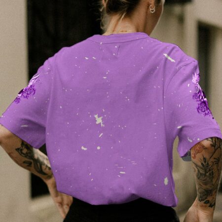 I'M THE FKING QUEEN TATTOOED SKULL ROSE BLEACHED ALL OVER PRINT - TLTW3101234