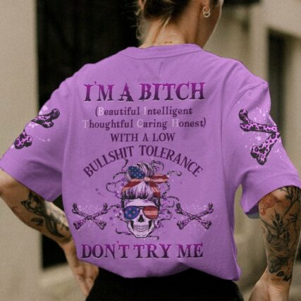 I'M A B DON'T TRY ME MESSY BUN ALL OVER PRINT - YHHG0401233