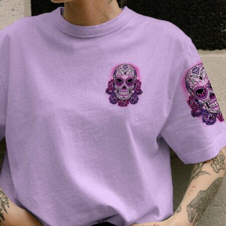 CAN YOU SEE THE F YOU SUGAR SKULL ROSE PURPLE ALL OVER PRINT - TLTW1302235