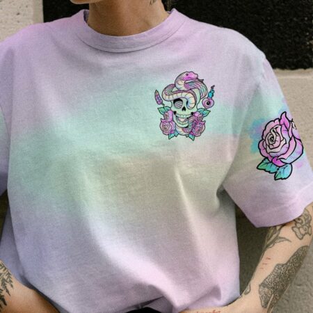 LOVE ME LIKE MY DEMONS DO PASTEL SKULL SNAKE ALL OVER PRINT - TLTR2812223