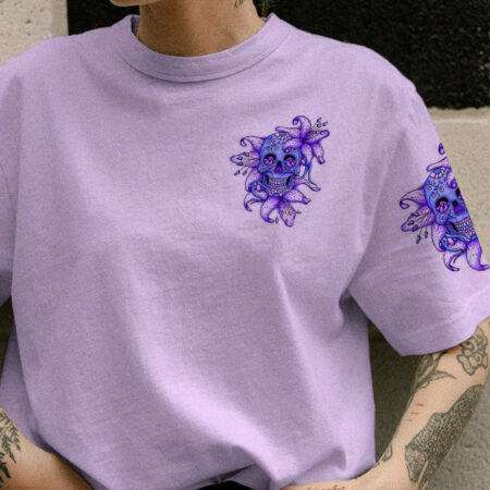CAN YOU SEE THE F YOU LILY FLOWER SKULL ALL OVER PRINT - TLTW0601234